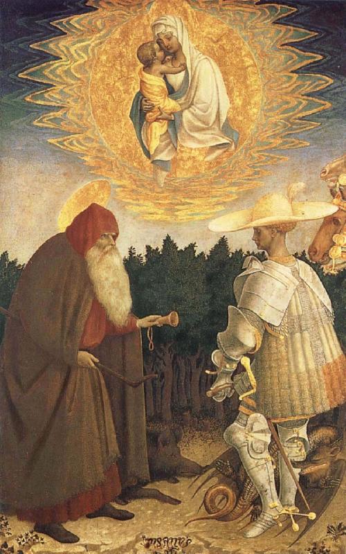 Antonio Pisanello Virgin and child with St. Goran and St Antonius France oil painting art